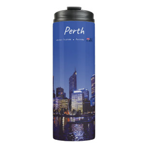 Garrafa Térmica Perth, Austrália - Silhueta da Cidade à Noite
