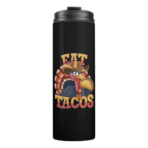 Garrafa Térmica Peru do Dia de Ação de Graças Comer Tacos Mexican
