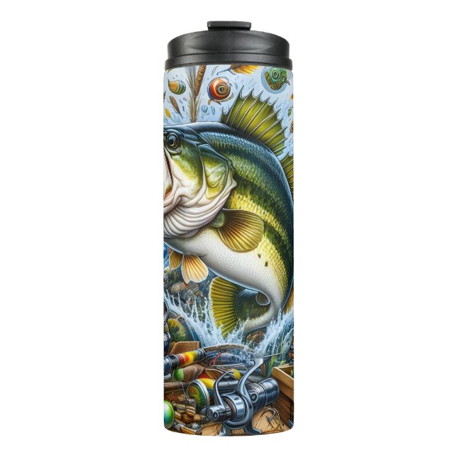 Garrafa Térmica Pesca de Robalo de Água Doce  (Frente)