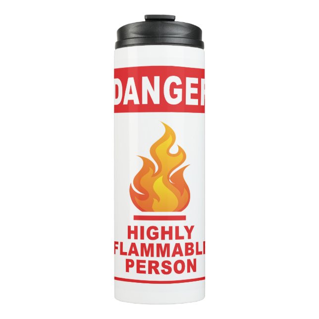 Garrafa Térmica Pessoa Altamente Inflamável Perigosa (Frente)