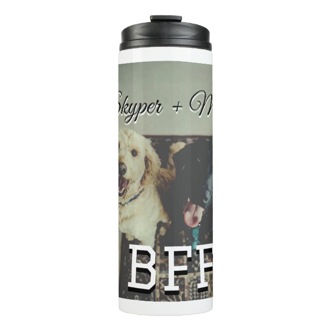 Garrafa Térmica Pet Frities adiciona nome e foto animal amor (Frente)