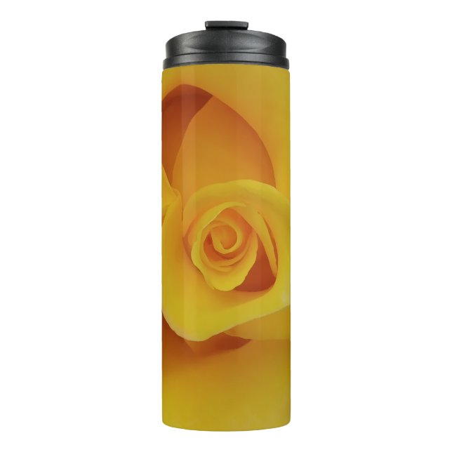 Garrafa Térmica Pétalas de Rosa Amarela Romântica (Frente)