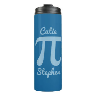 Garrafa Térmica Pi / Caneca de texto e cor personalizados Cutie Pi