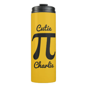 Garrafa Térmica Pi / Caneca de texto e cor personalizados Cutie Pi