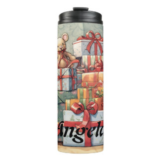 Garrafa Térmica Pilha Festiva de Presentes de Natal