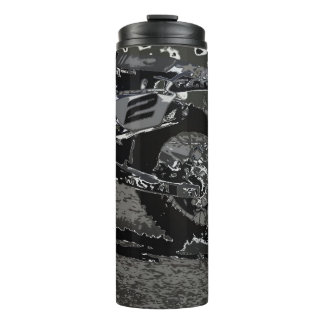 Garrafa Térmica Pilotagem de Moto Off-Road (Preto e Branco)