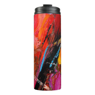 Garrafa Térmica Pincel de tinta colorida pincel traçado abstrato b