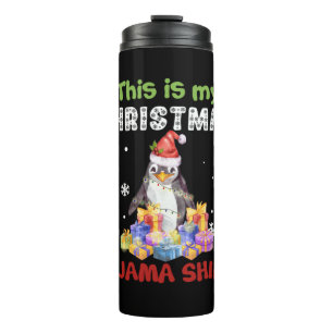 Garrafa Térmica Pinguim Esta É A Minha Camisa De Natal Do Pajama