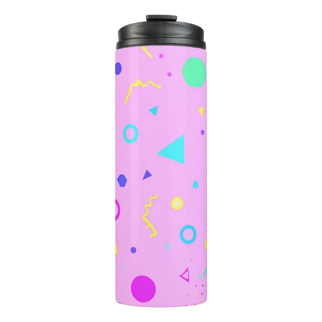 Garrafa Térmica Pink 80s Memphis Geometric Pattern (Frente)
