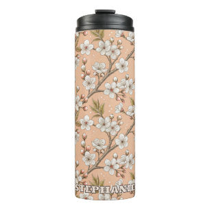 Garrafa Térmica Pink Cherry Blossom Sakura Padrão a Rosa (3)