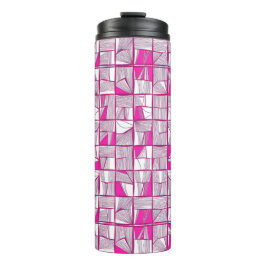 Garrafa Térmica Pink & Magenta Geometric Block Pattern 