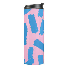Garrafa Térmica Pink with Blue Brushstroke Pattern