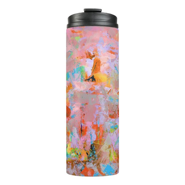 GARRAFA TÉRMICA  PINTA E ABSTRATO AZUL (Frente)