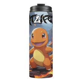 Garrafa Térmica Pintado Pokémon Charmander em Volcano