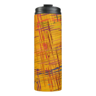 Garrafa Térmica Pintura a óleo decorativa. Arte dinâmica vibrant