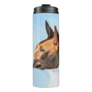 Garrafa Térmica Pintura Basenji - Arte Original Custa