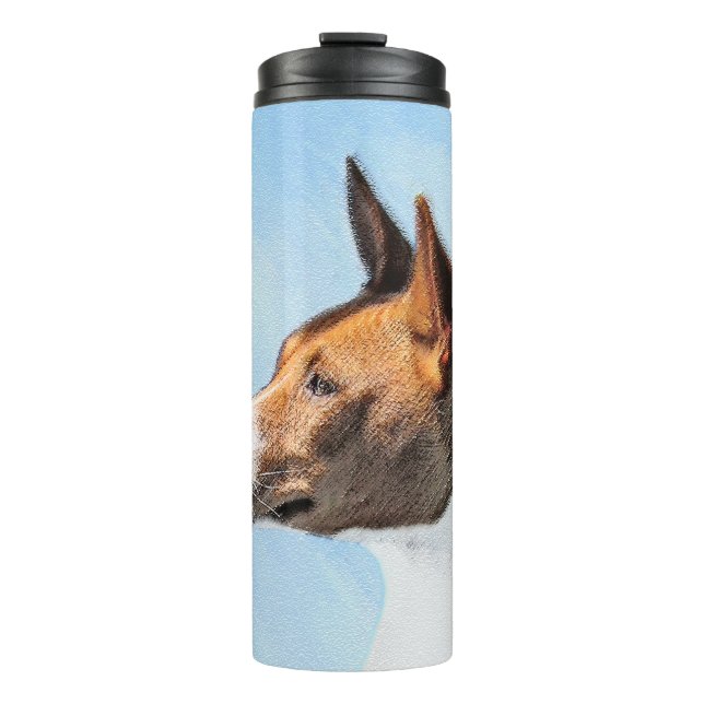 Garrafa Térmica Pintura Basenji - Arte Original Custa (Frente)