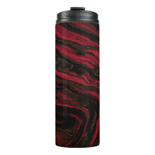 Garrafa Térmica Pintura de abstrato vermelho e preto