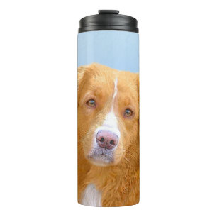 Garrafa Térmica Pintura de Cachorro de Retriever com Tolerância a 