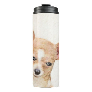 Garrafa Térmica Pintura de Chihuahua - Arte de Cachorro Original C