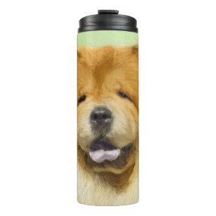Garrafa Térmica Pintura De Chow Chow - Arte De Cão Original Bonit