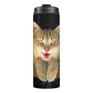 Garrafa Térmica Pintura De Gatos Loucos - Arte De Gato Original Bo