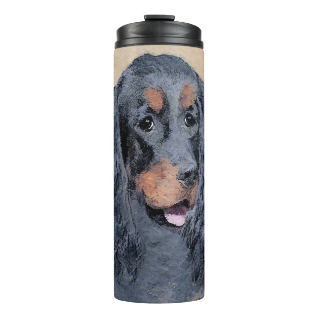 Garrafa Térmica Pintura de Gordon Setter - Arte de Cachorro Origin (Frente)
