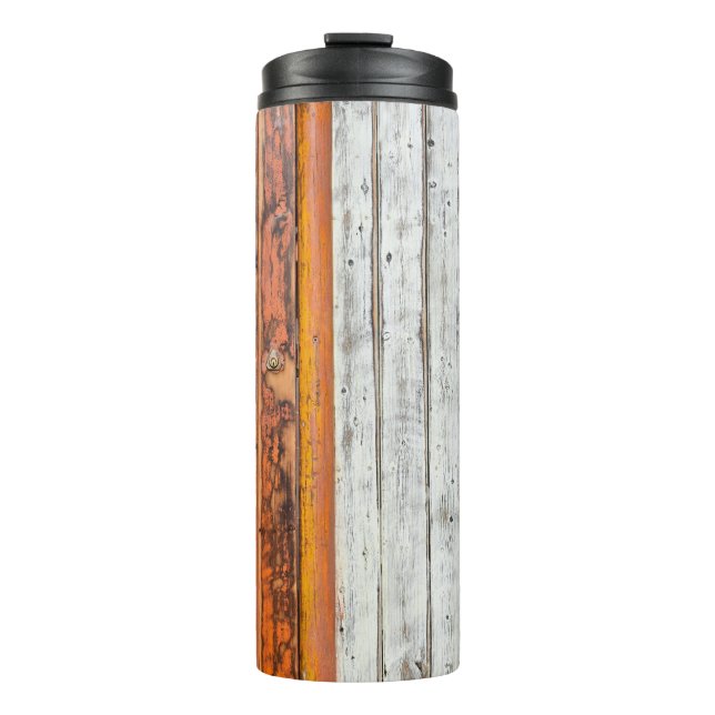 Garrafa Térmica Pintura de laranja e de parede branca (Frente)