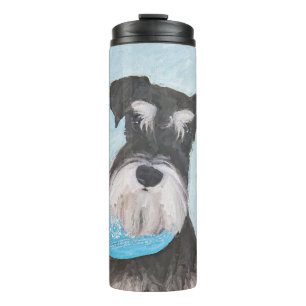 Garrafa Térmica Pintura de Schnauzer (Miniatura) - Cachorro Origin