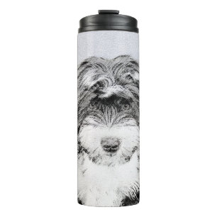 Garrafa Térmica Pintura de Terrier Tibetano - Arte de cão origina
