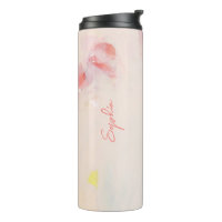 Pintura em Arte Abstrata Rosa e Coral Nome