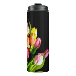 Garrafa Térmica Pintura em Tulip - Arte Flor Original