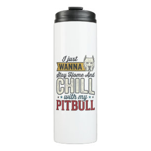 Garrafa Térmica Pitbull Vintage Fique Em Casa E Relaxe Amante De C