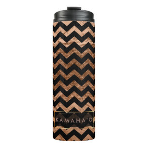 Garrafa Térmica PixDezines Chevron/Faux Cobre Metálico