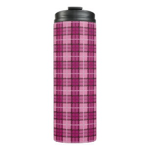 Garrafa Térmica Pixel Plaid_Magenta-Black