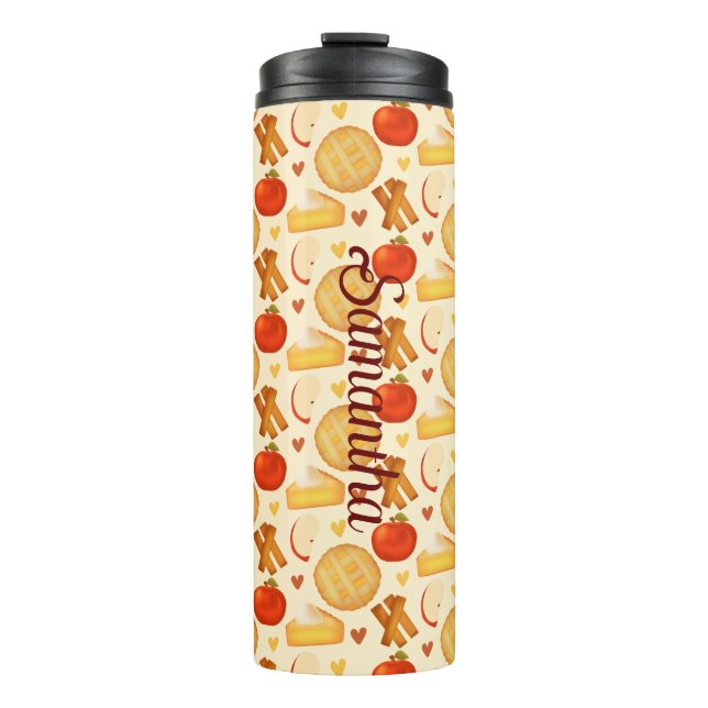 Garrafa Térmica Pizza E Ingredientes De Maçã Fashiada (Frente)