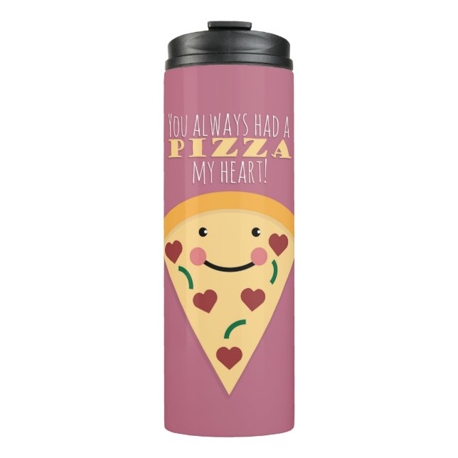 Garrafa Térmica Pizza Meu Coração (Frente)