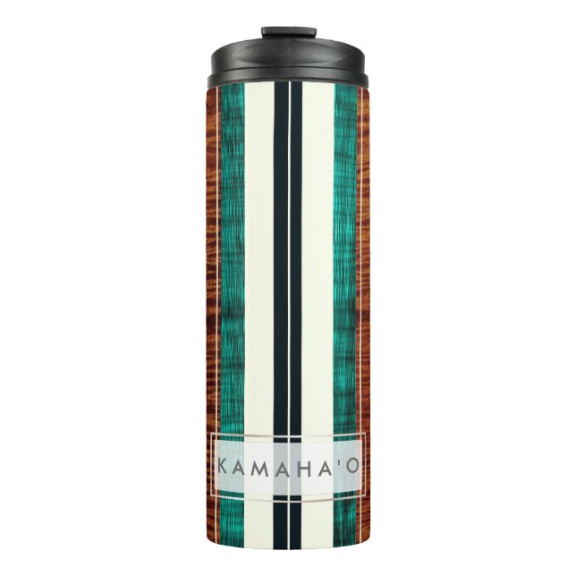 Garrafa Térmica Placa de Madeira PixDezines Faux Koa (Frente)