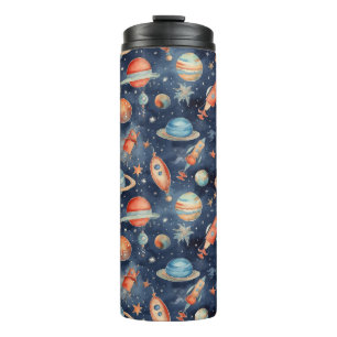 Garrafa Térmica Planeta Espacial do Bebê Cachorro Azul