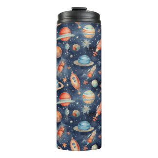 Garrafa Térmica Planeta Espacial do Bebê Cachorro Azul