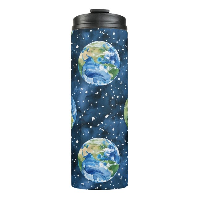 GARRAFA TÉRMICA  PLANETAS DO DIA DA TERRA BRIGHT WATERCOLOR (Frente)