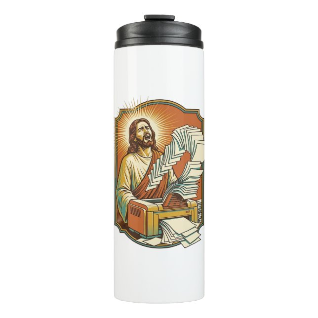 Garrafa Térmica Planilha Excel Jesus Imprimindo 50 Páginas em Bran (Frente)