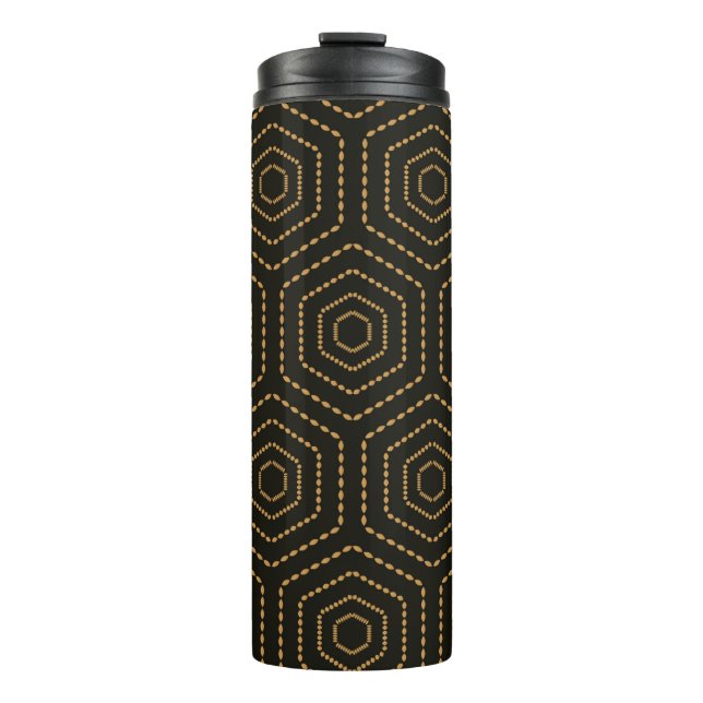 Garrafa Térmica Plano de fundo uniforme do ouro estilo japonês  (Frente)