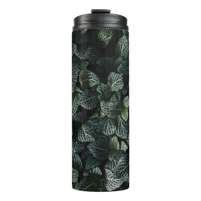 GARRAFA TÉRMICA  PLANTA DE FOLHAS VERDE E BRANCA (Frente)