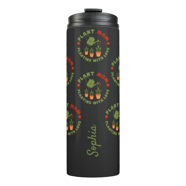 Garrafa Térmica Planta Mãe Plantando Com Amor Personalizado (Frente)