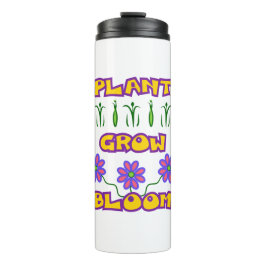 Garrafa Térmica Plantas Cultivam Bloom Citando Flores Rosa Texto A