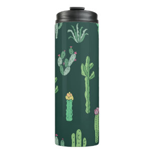 Garrafa Térmica Plantas De Cactus: Vintage Sem Olho De Fundo