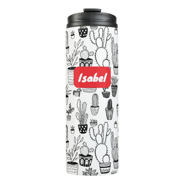 Garrafa Térmica Plantas em Vasos de Cacto Padrão Fofo Presente PER (Frente)