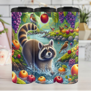 Garrafa Térmica Playful Raccoon no Rio de Fruta