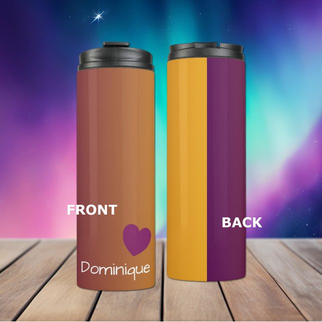 Garrafa Térmica Plum Sunset - Gradiente Com Coração (Criador carregado)